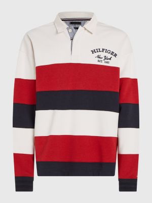 Global Stripe Archive Fit Rugby Shirt BLUE Tommy Hilfiger