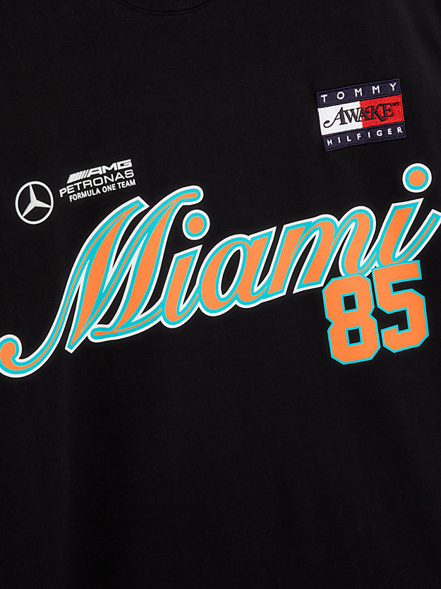 BLACK Tommy x Mercedes-AMG F1 x Awake NY T-shirt met logo voor heren TOMMY HILFIGER