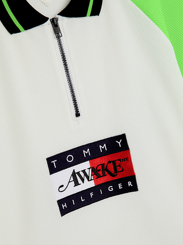 white tommy x mercedes-amg f1 x awake ny relaxed polo voor heren - tommy hilfiger