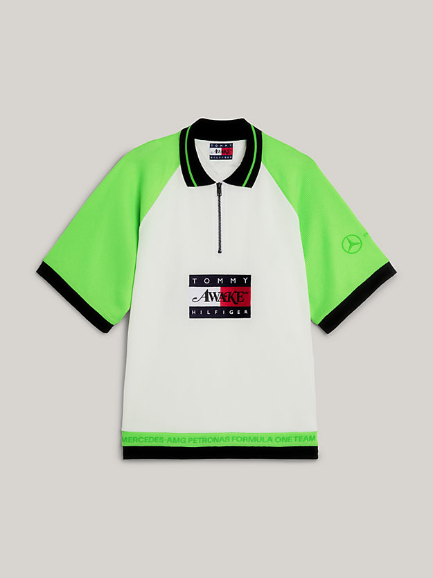 WHITE/BLACK/GECKO GREEN Tommy x Mercedes-AMG F1 x Awake NY relaxed polo voor heren TOMMY HILFIGER