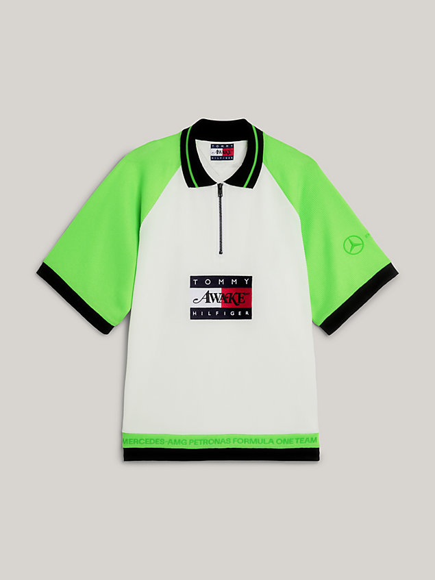 white tommy x mercedes-amg f1 x awake ny relaxed polo voor heren - tommy hilfiger