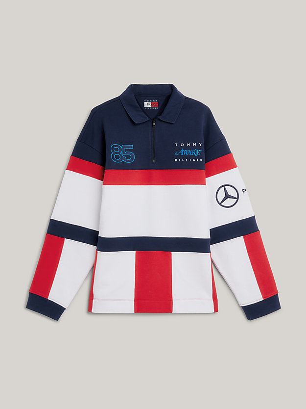 Tommy x Mercedes-AMG F1 x Awake NY All-Over Flag Rugby Shirt | BLUE | Tommy Hilfiger