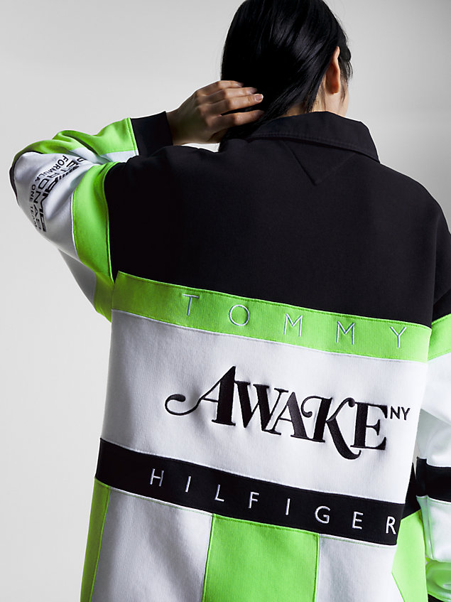 polo de rugby con logos tommy x mercedes-amg f1 x awake ny white de hombre tommy hilfiger