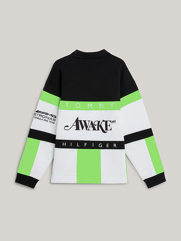 white tommy x mercedes-amg f1 x awake ny all-over flag rugby shirt for men tommy hilfiger