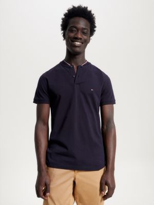 Polo ajust col officier Bleu Tommy Hilfiger