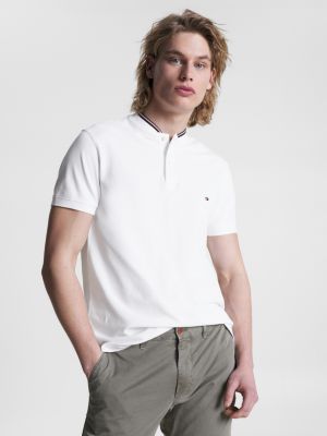 Mandarin Collar Slim Fit Polo | WHITE | Tommy Hilfiger