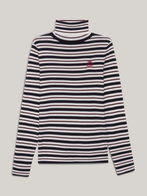 Tommy Hilfiger - Pull col roulé avec logo drapeau brodé - Bleu marine