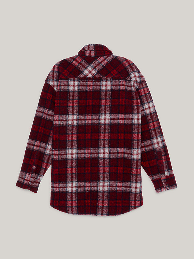 red crest dual gender plaid check classic fit shirt for men tommy hilfiger