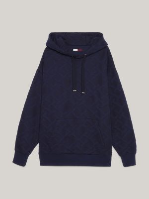 Sweat à capuche en polaire Homme Tommy Hilfiger gris clair