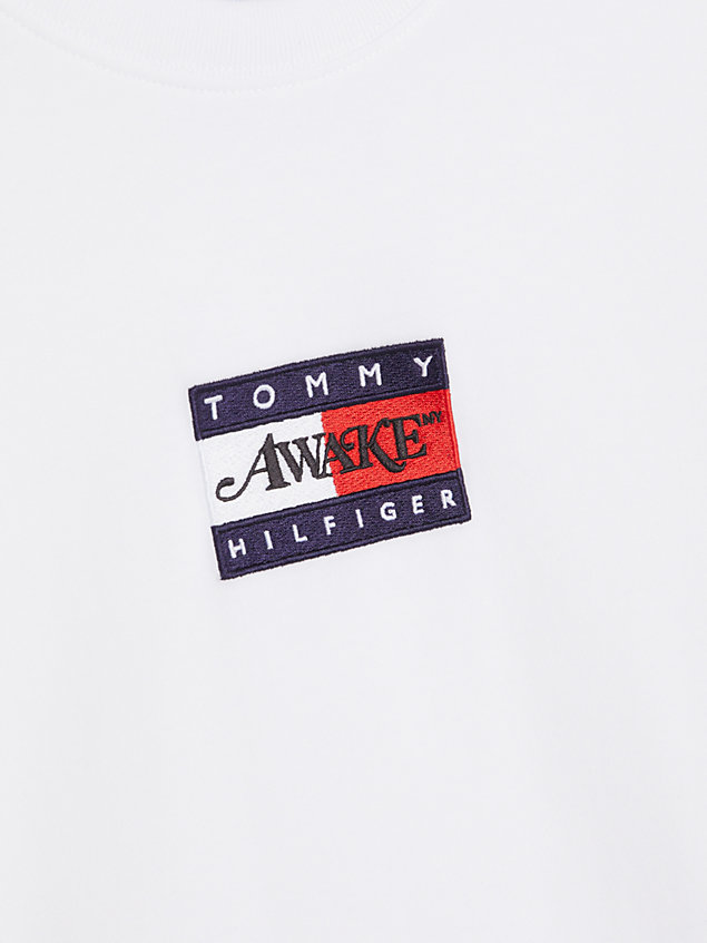 t-shirt tommy x mercedes-amg f1 x awake ny manches longues white pour hommes tommy hilfiger