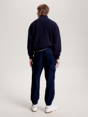 Garment-Dyed Corduroy Cargo Trousers | Blue | Tommy Hilfiger