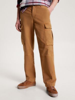 Pantalon brun en toile Homme TOMMY HILFIGER à prix dégriffé !