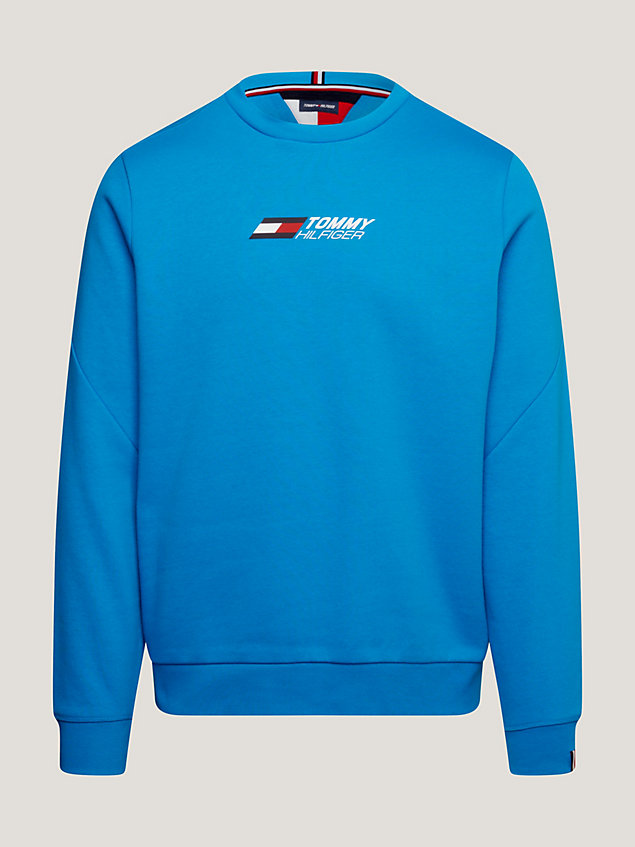 blue sport essential flex fleece sweatshirt for men tommy hilfiger