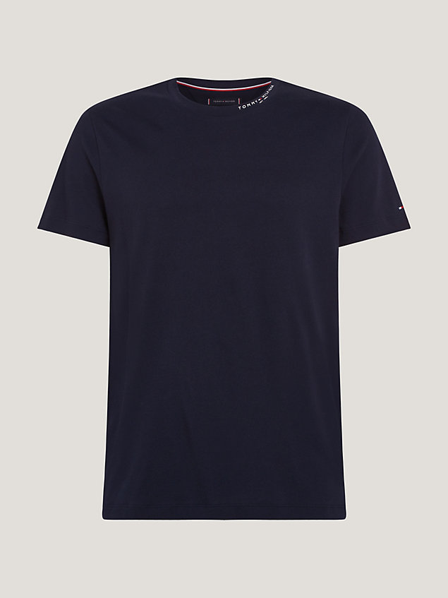 blue logo collar slim fit t-shirt for men tommy hilfiger