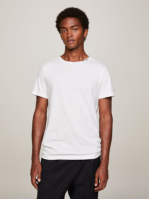 Logo Collar Slim Fit T-Shirt | White | Tommy Hilfiger