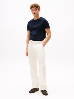 blue tipped slim t-shirt for men tommy hilfiger