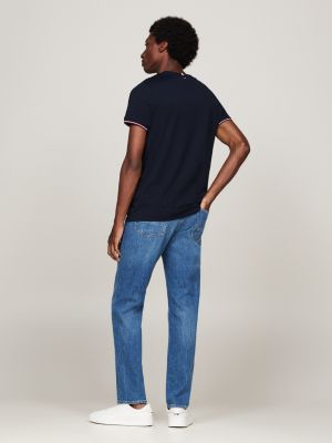 blue tipped slim t-shirt for men tommy hilfiger