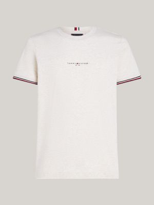Tipped Cuff Slim T-Shirt | Brown | Tommy Hilfiger