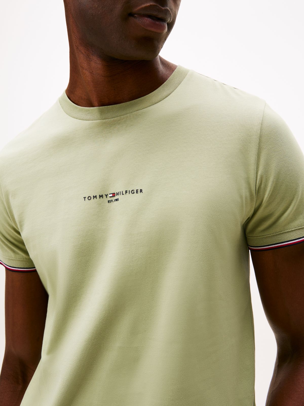 Slim Jersey Tipped T-Shirt — Green