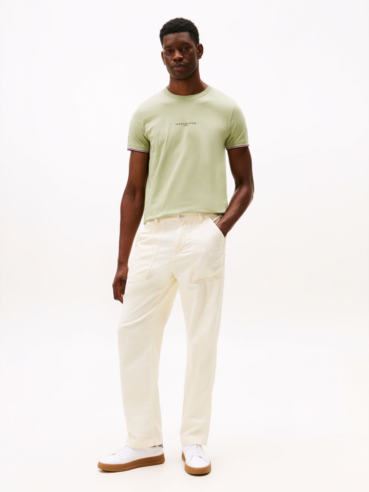 Slim Jersey Tipped T-Shirt — Green
