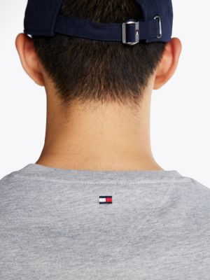grey signature tipped slim knit t-shirt for men tommy hilfiger