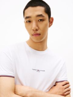 Slim Jersey Tipped T-Shirt — White 2