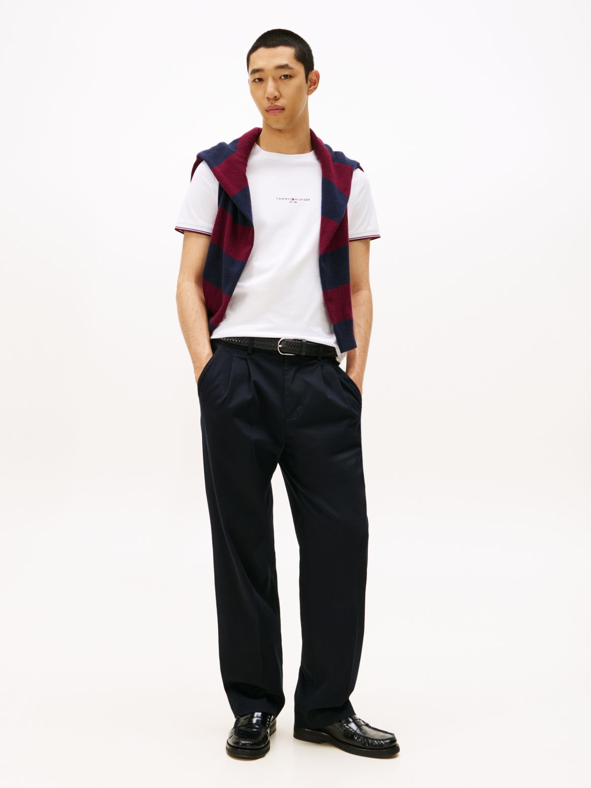 Slim Jersey Tipped T-Shirt — White