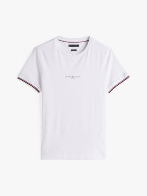 white tipped slim t-shirt for men tommy hilfiger