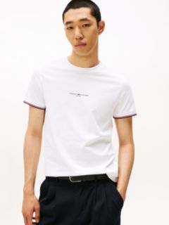 Slim Jersey Tipped T-Shirt — White 1