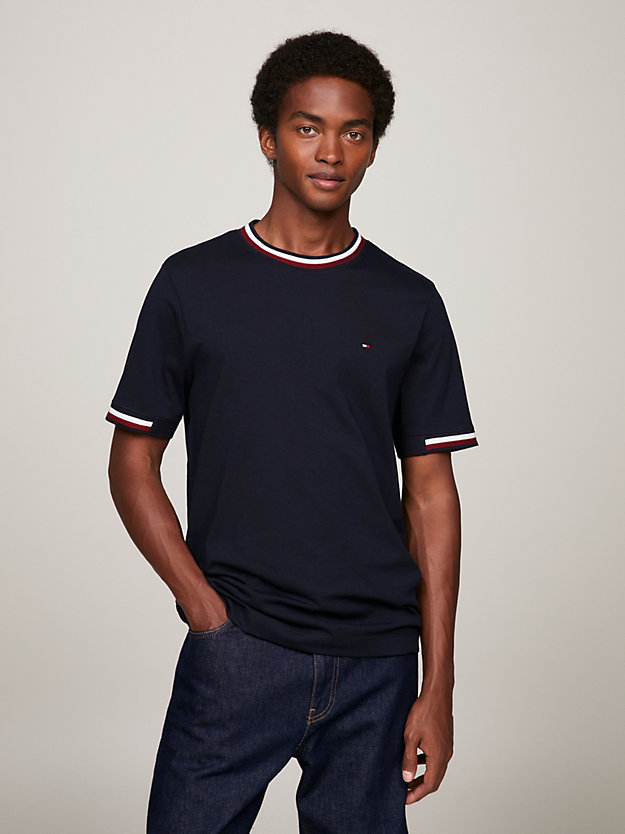 Signature Tipped Crew Neck T-Shirt | Blue | Tommy Hilfiger