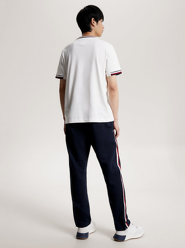 white signature tipped crew neck t-shirt for men tommy hilfiger