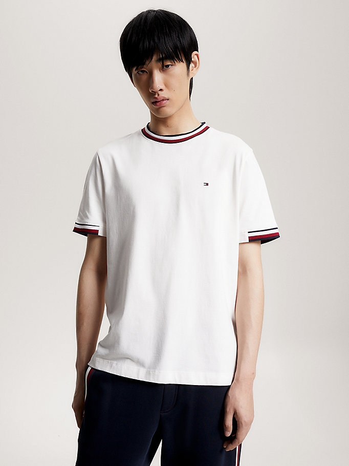Signature Tipped Crew Neck T-Shirt | White | Tommy Hilfiger
