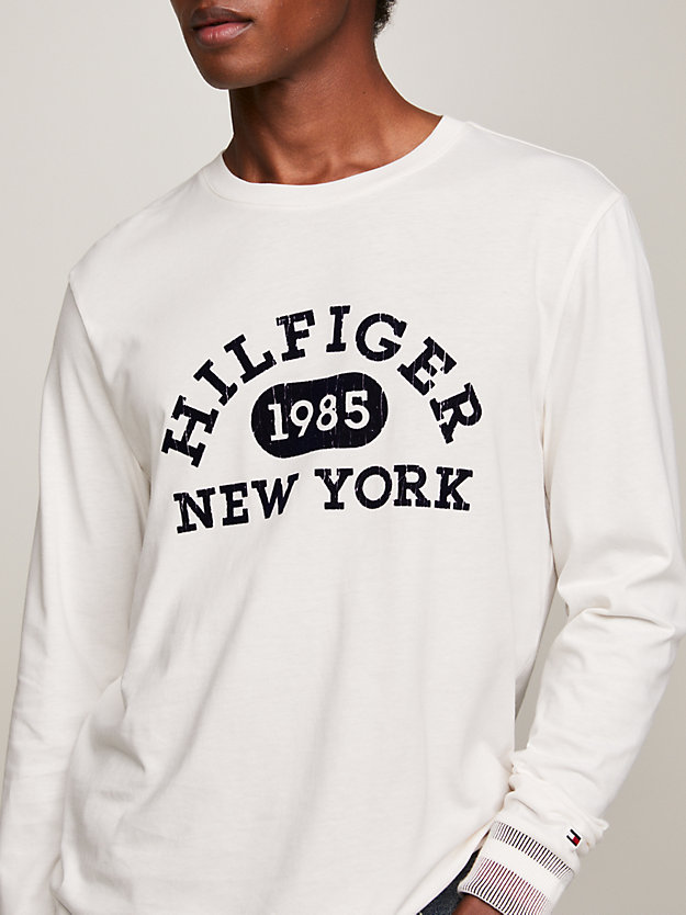 Tommy Sleeve Monotype | Hilfiger Long | Hilfiger White T-Shirt