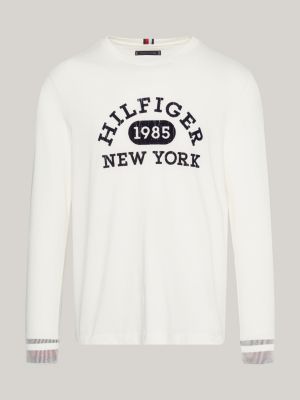 White Tommy Hilfiger Monotype Hilfiger Sleeve T-Shirt | Long |