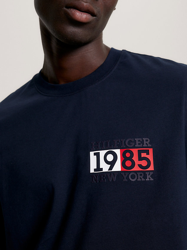 t-shirt à col ras-du-cou et logo new york blue pour hommes tommy hilfiger