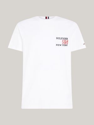 New York Logo T-Shirt | Crew Neck Hilfiger White Tommy 