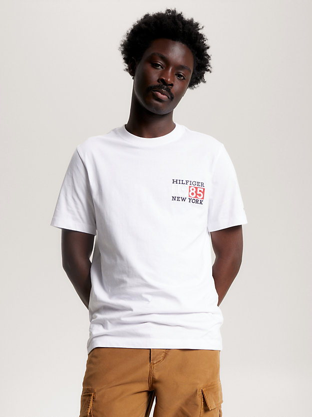New York Logo Crew Neck T-Shirt, WHITE