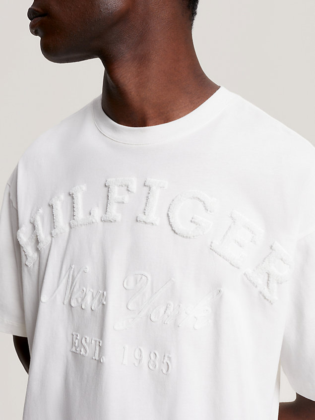 white t-shirt hilfiger monotype z logo dla mężczyźni - tommy hilfiger