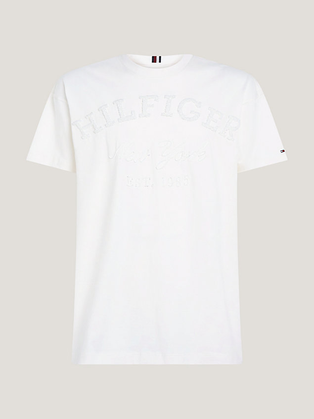 white hilfiger monotype archive fit t-shirt for men tommy hilfiger