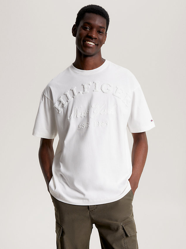 white t-shirt hilfiger monotype z logo dla mężczyźni - tommy hilfiger