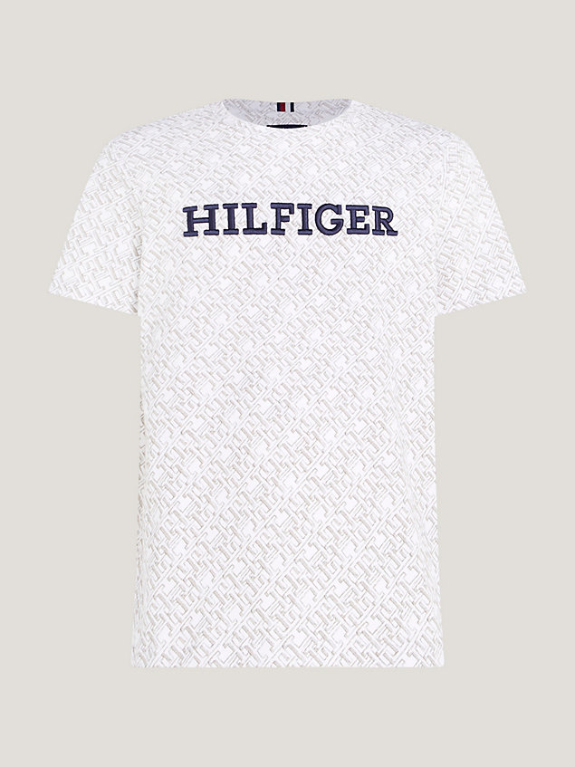 white th monogram all-over print t-shirt for men tommy hilfiger