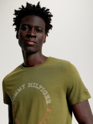 Hilfiger Monotype Slim Fit TShirt Green Tommy Hilfiger