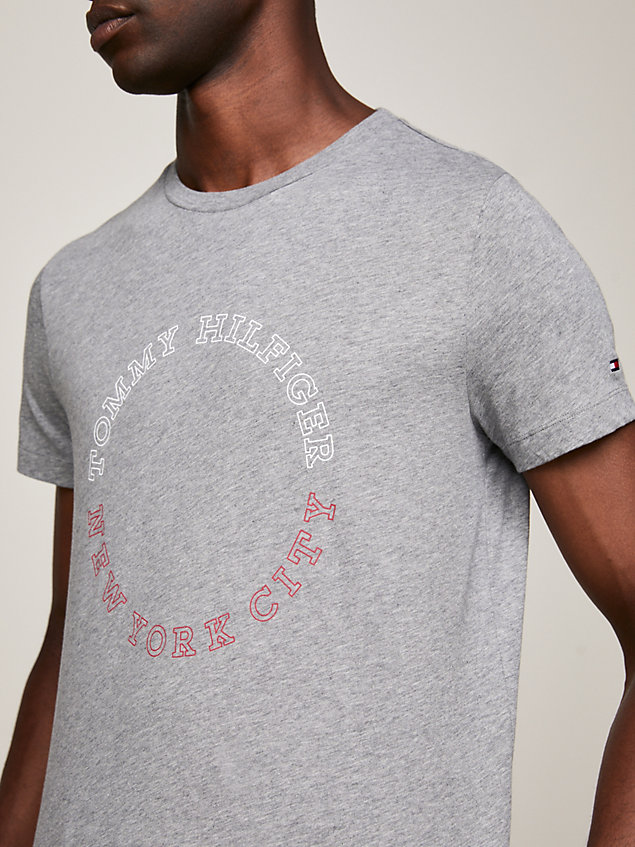 grey hilfiger monotype slim fit t-shirt for men tommy hilfiger