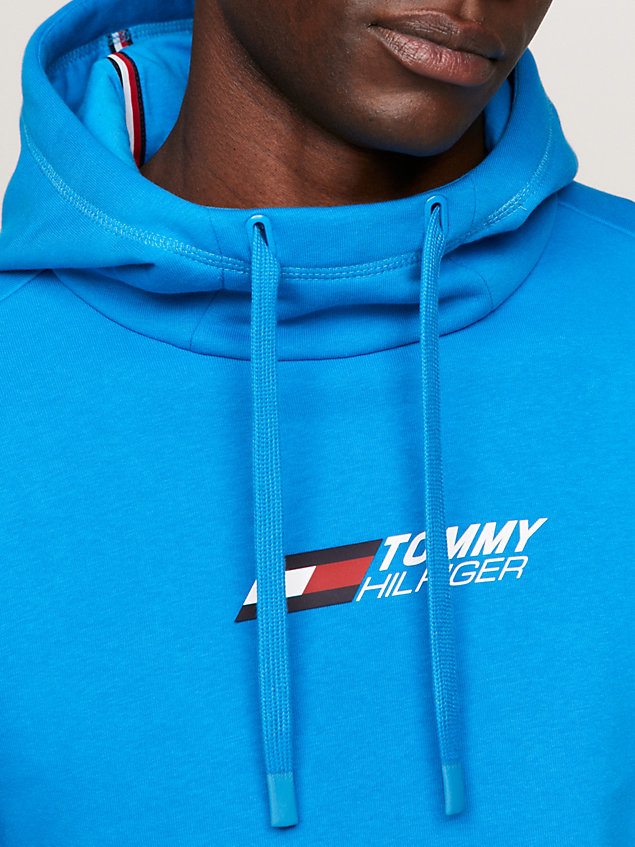 blue sport essential logo hoody for men tommy hilfiger