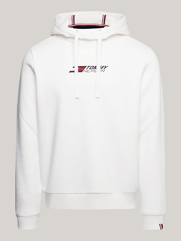 white sport essential logo hoody for men tommy hilfiger