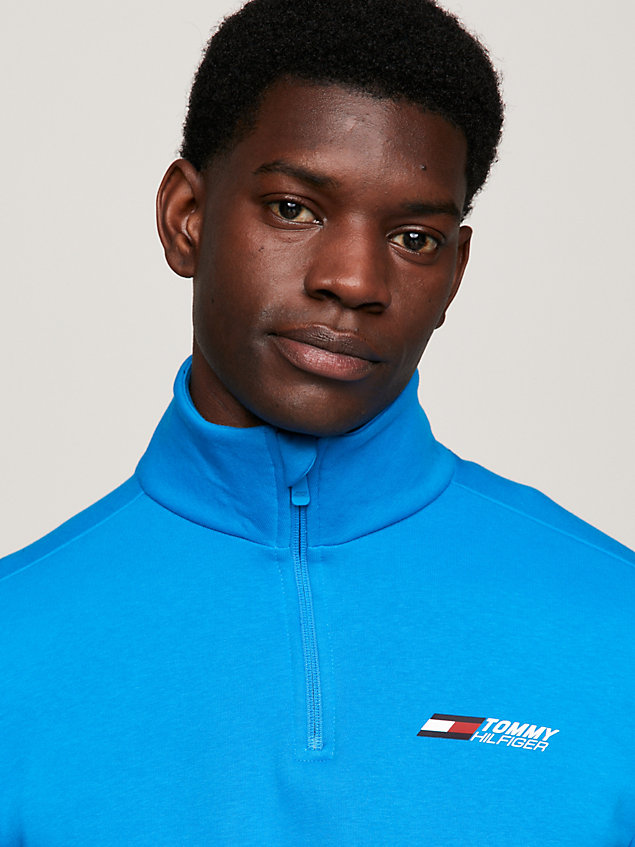 blue sport essential quarter-zip sweatshirt for men tommy hilfiger