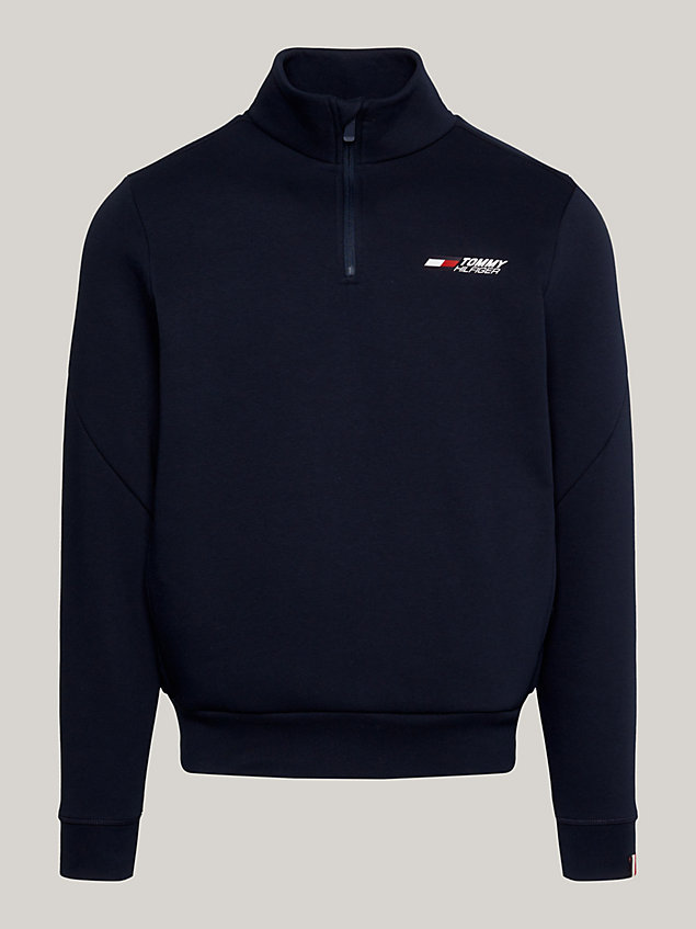 blue sport essential quarter-zip sweatshirt for men tommy hilfiger