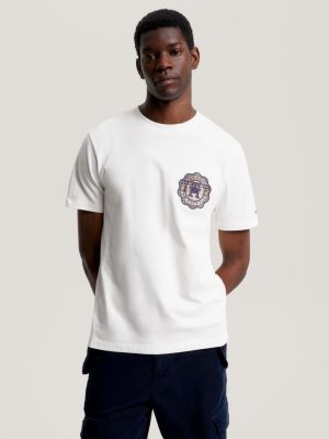 TH Monogram Plaid Logo T-Shirt | White | Tommy Hilfiger