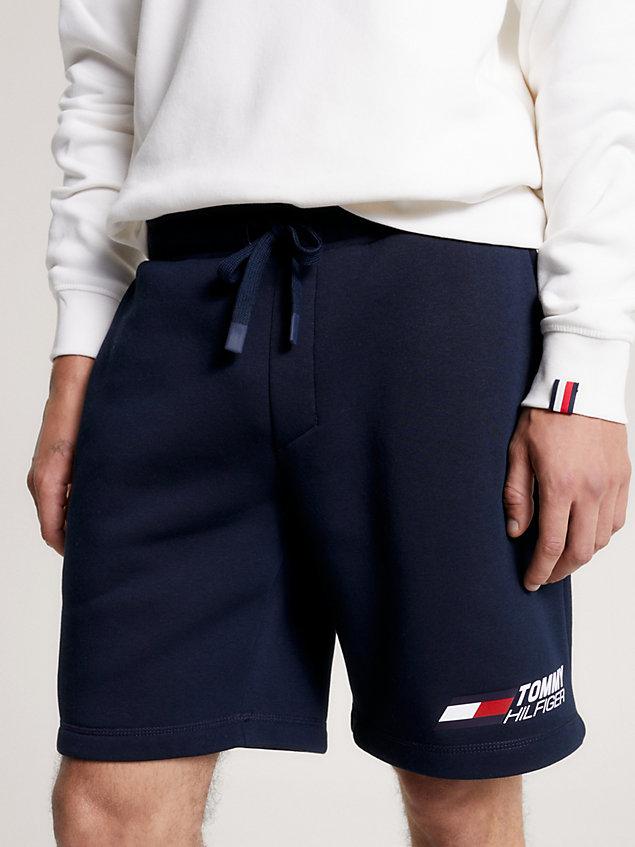 blue sport essential logo sweat shorts for men tommy hilfiger