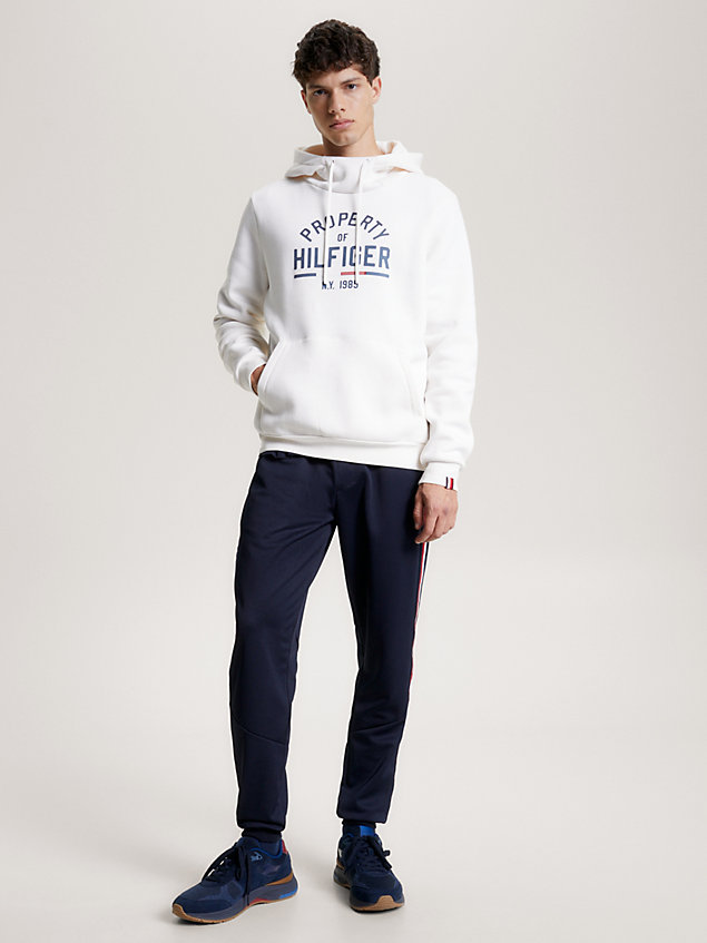 white sport graphic logo hoody for men tommy hilfiger